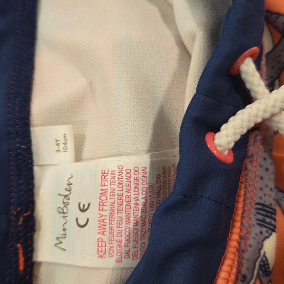 Mini Boden Blue and Orange Kids' Swim Shorts - Picture 5 of 7